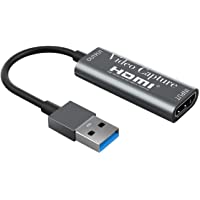 Los mejores  - Tarjetas de captura de vídeo 4K- HDMI tarjeta de captura de vídeo USB 3.0 HD 1080P adaptador de captura- para juegos…
